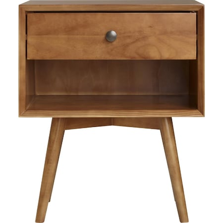 Walker Edison Furniture Walker Edison Furniture Mid-Century 1 Drawer Solid Wood Night Stand, Caramel BR25MC1DCA